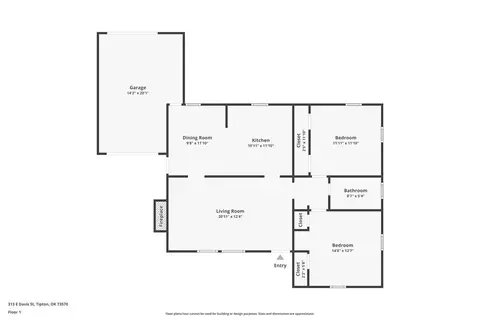 Floorplan - 313 E Davis Ave, Tipton, OK 73570 photo 1 of 1