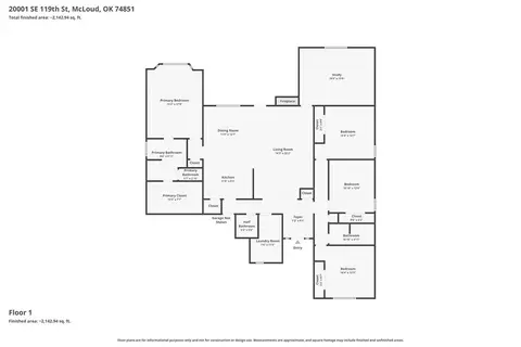 Floorplan - 20001 SE 119th St, Mcloud, OK 74851 photo 1 of 1