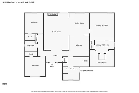 Floorplan - 20554 Ember Ln, Harrah, OK 73045 photo 1 of 1