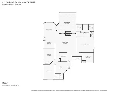 Floorplan - 917 Goshawk Dr, Norman, OK 73072 photo 1 of 1