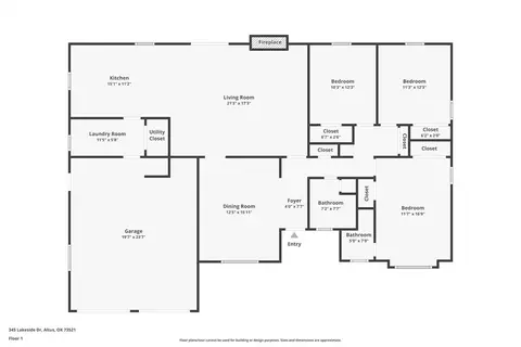 Floorplan - 345 Lakeside Dr, Altus, OK 73521 photo 1 of 1