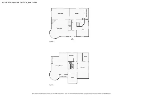 Floorplan - 623 E Warner Ave, Guthrie, OK 73044 photo 1 of 1