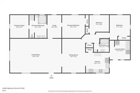 Floorplan - 334486 E Highway 62, Mcloud, OK 74851 photo 1 of 1