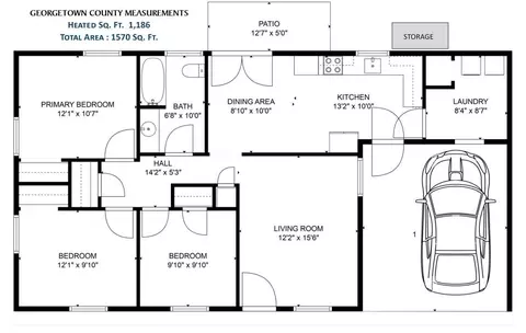 Floorplan - 1607 Oak St, Georgetown, SC 29440 photo 1 of 1