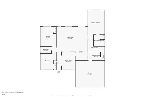 Floorplan - 249 Maple Oak Dr, Conway, SC 29526 photo 1 of 1