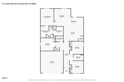 Floorplan - 411 Cedarview Rd, Summerville, SC 29486 photo 1 of 1