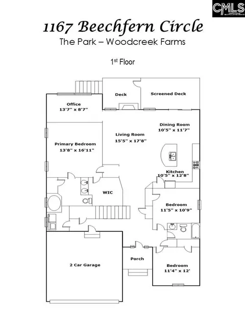 Floorplan - 1167 Beechfern Cir, Elgin, SC 29045 photo 1 of 2