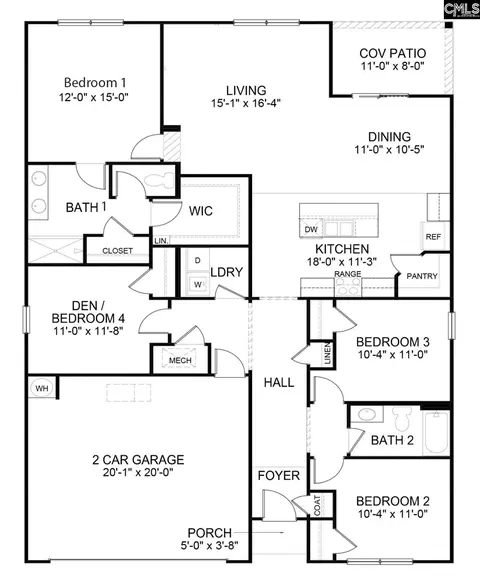 Floorplan - 4124 Maddux Dr, Sumter, SC 29154 photo 1 of 1