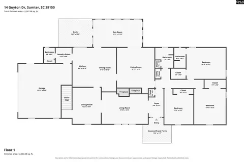 Floorplan - 14 Guyton Dr, Sumter, SC 29150 photo 1 of 3
