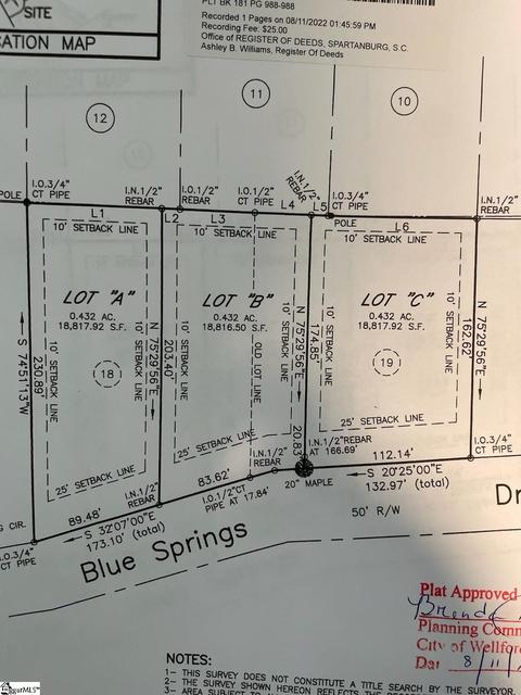 140 Blue Springs Lot B Dr #LOT B, Wellford, SC 29385