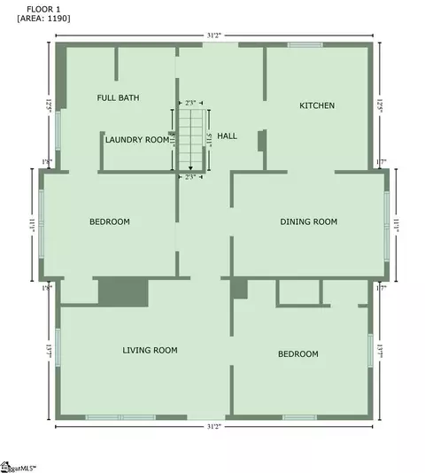 Floorplan - 411 W Frederick St, Gaffney, SC 29341 photo 1 of 2