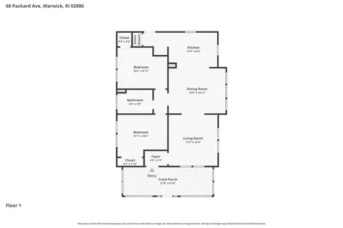 Floorplan - 68 Packard Ave, Warwick, RI 02886 photo 1 of 3