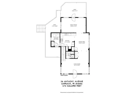 Floorplan - 26 Anthony St, Warwick, RI 02886 photo 1 of 2
