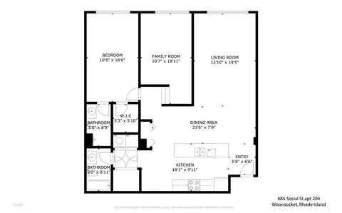 Floorplan - 685 Social St #204, Woonsocket, RI 02895 photo 1 of 1