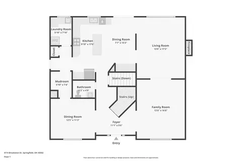 Floorplan - 4114 Brookston Dr, Springfield, OH 45502 photo 1 of 4