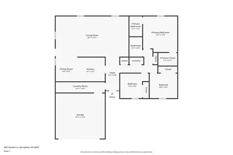 Floorplan - 3667 Randee Ln, Springfield, OH 45502 photo 1 of 1