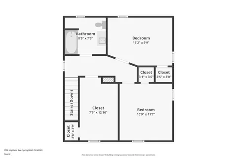 Floorplan - 1726 Highland Ave, Springfield, OH 45503 photo 2 of 3