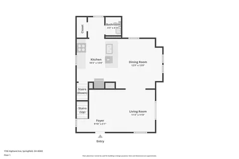 Floorplan - 1726 Highland Ave, Springfield, OH 45503 photo 1 of 3