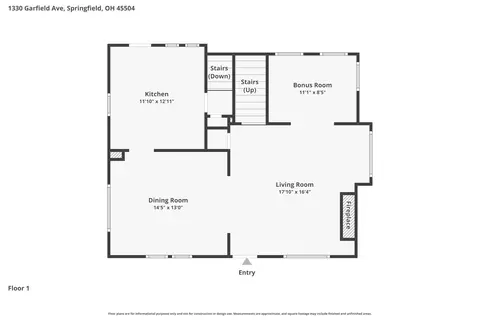 Floorplan - 1330 Garfield Ave, Springfield, OH 45504 photo 3 of 8