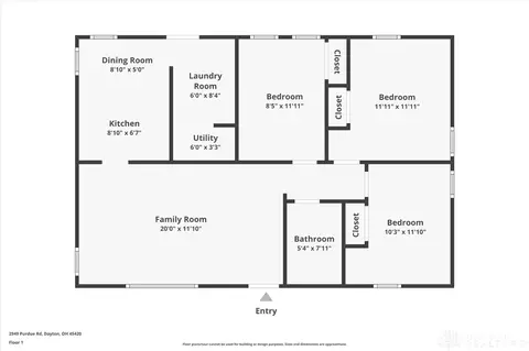 Floorplan - 2949 Purdue Dr, Kettering, OH 45420 photo 1 of 1