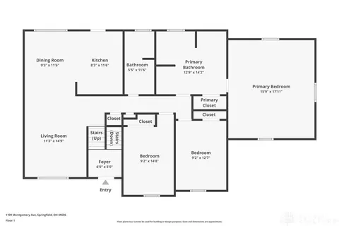 Floorplan - 1109 Montgomery Ave, Springfield, OH 45506 photo 1 of 2