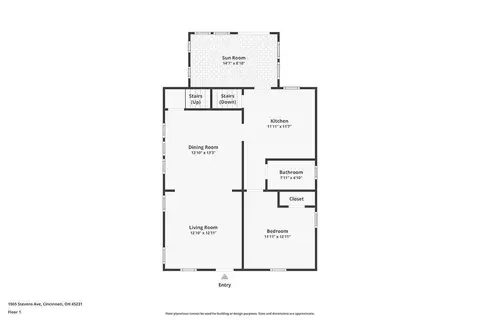 Floorplan - 1965 Stevens Ave, Cincinnati, OH 45231 photo 2 of 3