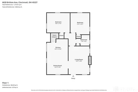 Floorplan - 6620 Britton Ave, Cincinnati, OH 45227 photo 1 of 3