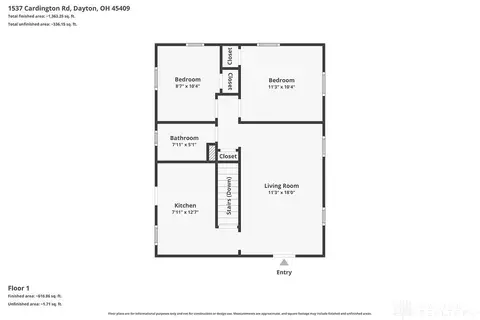 Floorplan - 1537 Cardington Rd, Dayton, OH 45409 photo 3 of 3