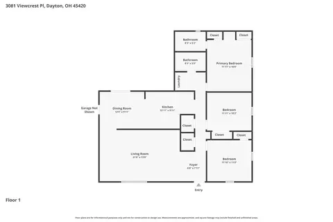 Floorplan - 3081 Viewcrest Pl, Kettering, OH 45420 photo 1 of 1