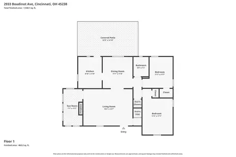 Floorplan - 2933 Boudinot Ave, Cincinnati, OH 45238 photo 1 of 4