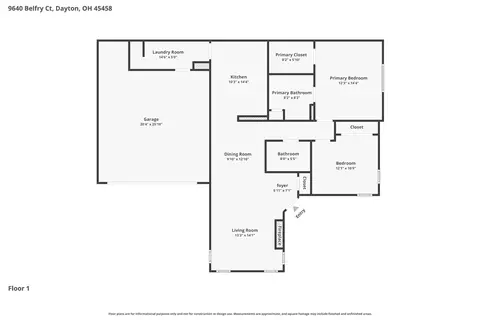 Floorplan - 9640 Belfry Ct #2, Centerville, OH 45458 photo 1 of 1