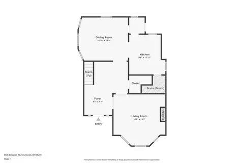 Floorplan - 3605 Edwards Rd, Cincinnati, OH 45208 photo 1 of 5
