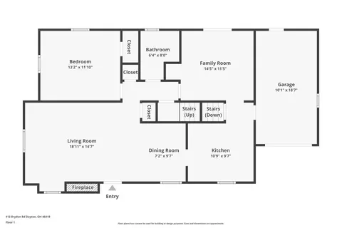 Floorplan - 413 Brydon Rd, Kettering, OH 45419 photo 2 of 4