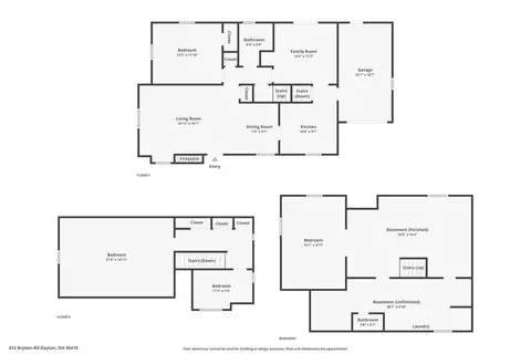 Floorplan - 413 Brydon Rd, Kettering, OH 45419 photo 1 of 4
