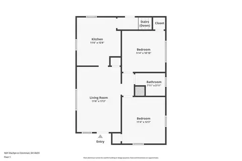 Floorplan - 1631 Marilyn Ln, Cincinnati, OH 45231 photo 2 of 2