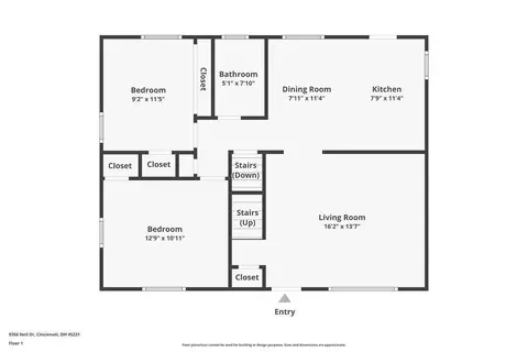 Floorplan - 9366 Neil Dr, Cincinnati, OH 45231 photo 2 of 3
