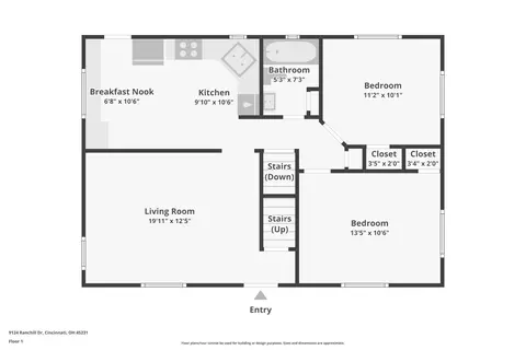 Floorplan - 9124 Ranchill Dr, Cincinnati, OH 45231 photo 1 of 2