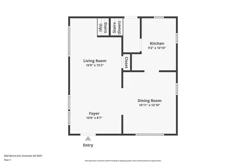Floorplan - 6622 Merwin Ave, Cincinnati, OH 45227 photo 1 of 4