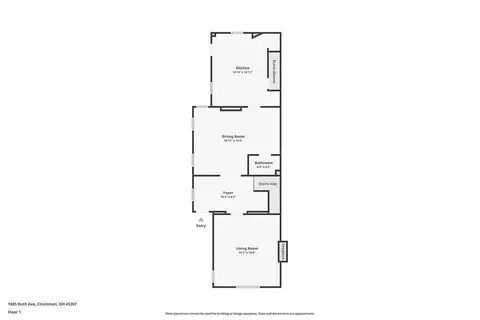 Floorplan - 1605 Ruth Ave, Cincinnati, OH 45207 photo 2 of 4
