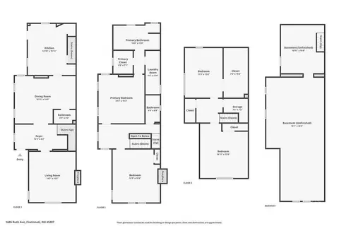 Floorplan - 1605 Ruth Ave, Cincinnati, OH 45207 photo 1 of 4