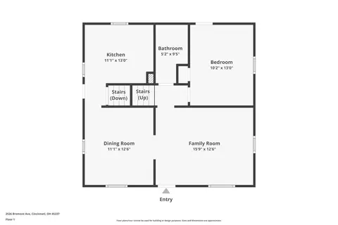 Floorplan - 2526 Bremont Ave, Golf Manor, OH 45237 photo 2 of 3
