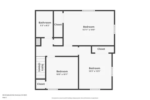 Floorplan - 833 Galbraith Rd, Cincinnati, OH 45231 photo 2 of 2