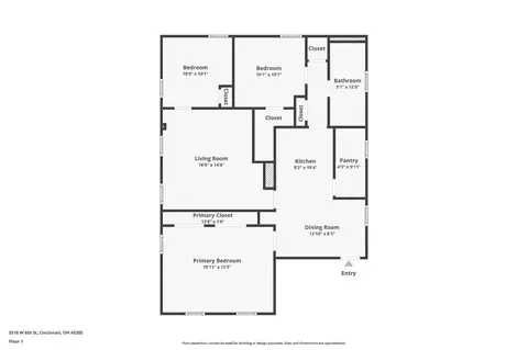 Floorplan - 3518 Eighth St, Cincinnati, OH 45205 photo 1 of 1