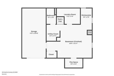 Floorplan - 543 Virgil Rd, Cincinnati, OH 45238 photo 1 of 4