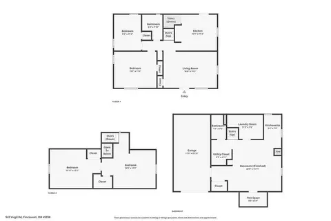 Floorplan - 543 Virgil Rd, Cincinnati, OH 45238 photo 2 of 4
