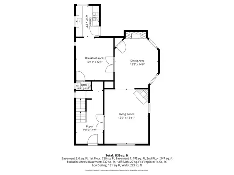 Floorplan - 3628 Bevis Ave, Cincinnati, OH 45207 photo 2 of 4