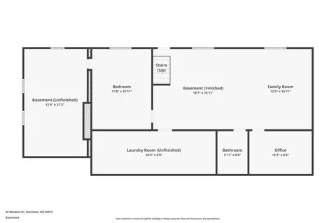 Floorplan - 45 Windsor Dr, Hamilton, OH 45013 photo 2 of 3