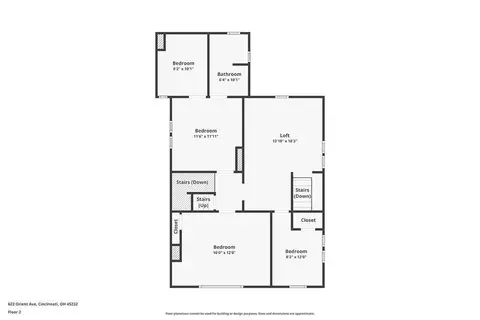 Floorplan - 622 Orient Ave, Cincinnati, OH 45232 photo 3 of 4