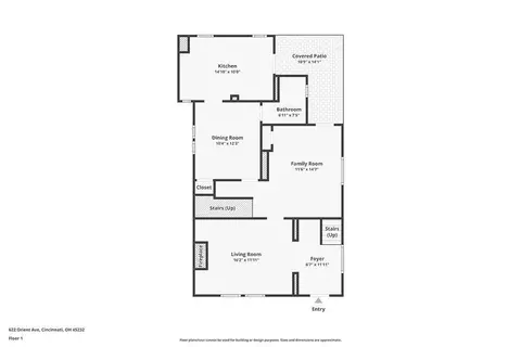 Floorplan - 622 Orient Ave, Cincinnati, OH 45232 photo 2 of 4
