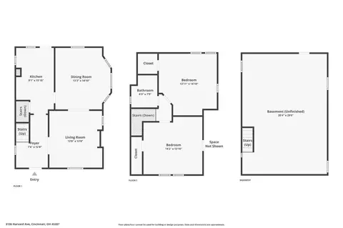 Floorplan - 3136 Harvard Ave, Cincinnati, OH 45207 photo 1 of 1